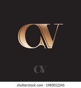 C, V combined Monogram. United letter C and letter V. Premium emblem for jewelry, beauty industry, cosmetics, lingerie, spa, online shop.
