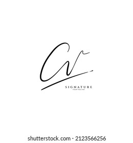 C, V, CV handwriting logo of initial signature