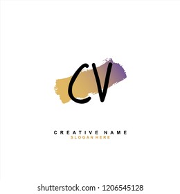 C V CV Initial abstract logo concept vector