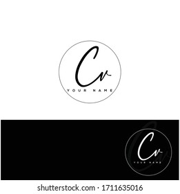C V CV Initial letter handwriting and signature logo.	
