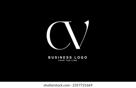 Monograma con el logotipo de las letras abstractas C, V, CV, VC