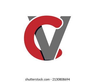 Icono del vector de diseño de logotipo C V.Plantilla de Alfabeto de lujo creativa y moderna.