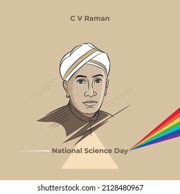 C V Raman Vector illustration, Indian national science day celebration - Shutterstock ID 2128480967