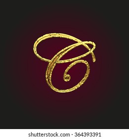 c vector golden letter
