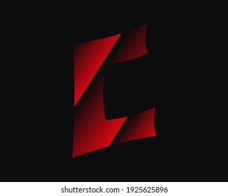 Horror vectorial C, letra aterradora. El miedo loco es el tipo de letra brutal . Por crimen o crimen, horror noche oscura, mal diseño terrible y más