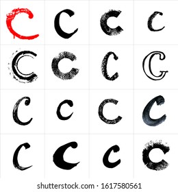 C. Vector letters. Hand drawn letters. Letters drawn using spray can, inkpen, highlighters and others materials. Variety materials, lines and devices. Set of templates.