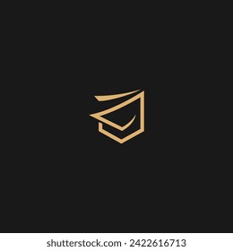 C vector logo with the letter black background,