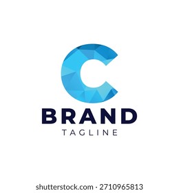 Logotipo geométrico vibrante com um "C" moderno que reflete criatividade e inovação.