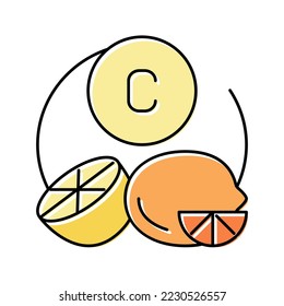 c vitamin citrus color icon vector. c vitamin citrus sign. isolated symbol illustration