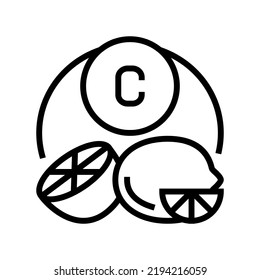 c vitamin citrus  line icon vector. c vitamin citrus  sign. isolated contour symbol black illustration