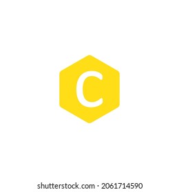 C, vitamin c icon logo vector