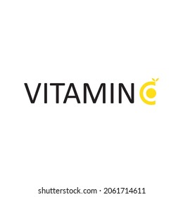 C, vitamin c icon logo vector