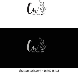 C W CW Initial letter handwriting and signature logo.