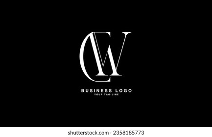 C, W, CW, WC, Monogramm für abstrakte Buchstaben des Logos