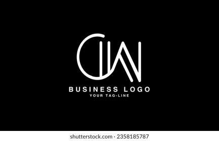 C, W, CW, WC, Monogramm für abstrakte Buchstaben des Logos