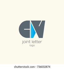 C W joint letter logo vector