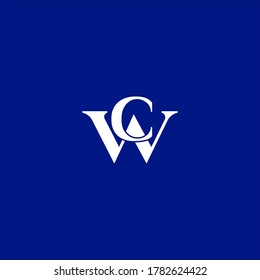 Diseño abstracto del logotipo de letra C W