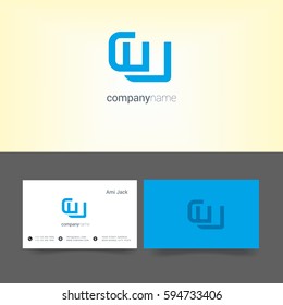 C & W Letter logo, with Business card Template