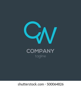 C & W Letter logo design
