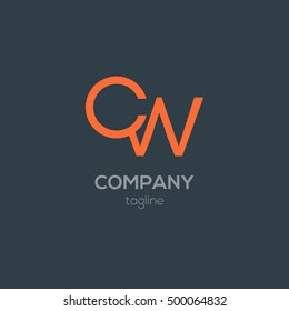 C & W Letter logo design
