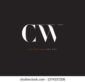 C W letters Joint logo icon vector template for corporate logo and business card design.