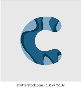 C Water Font Vector Template Design Illustration