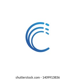 C wave icon vector illustration design logo
