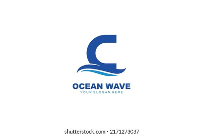 C WAVE logo design inspiration. Vector letter template design for brand.