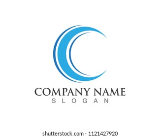 C wave Logo and symbol template 