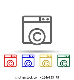 C web site multi color style icon. Simple thin line, outline vector of web icons for ui and ux, website or mobile application