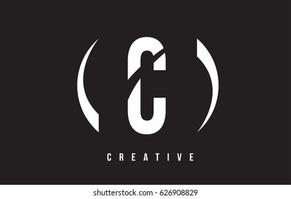 C White Letter Logo Design with White Background Vector Illustration Template.