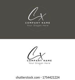  C X CX Initial letter handwriting and signature logo.