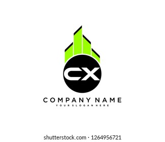 C X Initial building logo concept - Vector