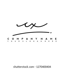 C X Initial handwriting logo vector