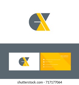 C X joint logo bold letter design with business card template