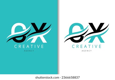 C X Letter Logo Design with Background and Creative company logo. Modern Lettering Fashion Design. Vector illustration
