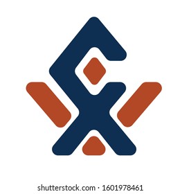 c x logo letter design