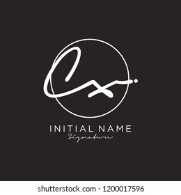 C X Signature initial logo template vector