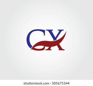 C and X Swoosh Initial Logo Vector