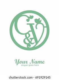 C Y initial wedding decorative logo template