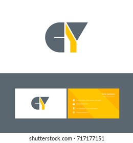 C Y joint logo bold letter design with business card template