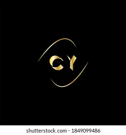 C Y letter logo creative design on black color background, cy monogram