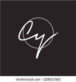 C Y Signature initial logo template vector