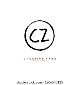C Z CZ Initial abstract logo concept vector