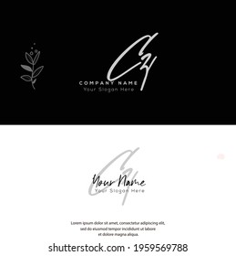 C Z CZ Initial letter handwriting and signature logo. Beauty vector initial logo .Fashion, boutique, floral and botanical