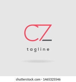 C Z Double letter logo design vector template