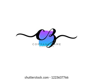C Z Initial handwriting logo vector