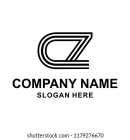 C Z Initial logo template vector