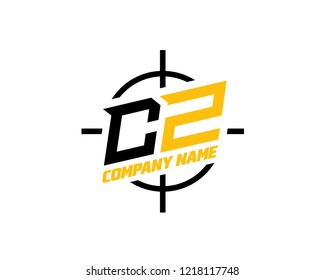 C Z Initial logo template vector