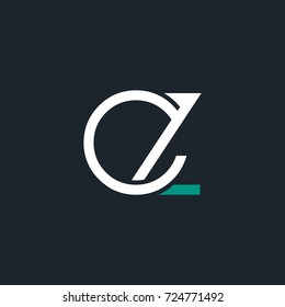 C Z joint logo round letter design vector 